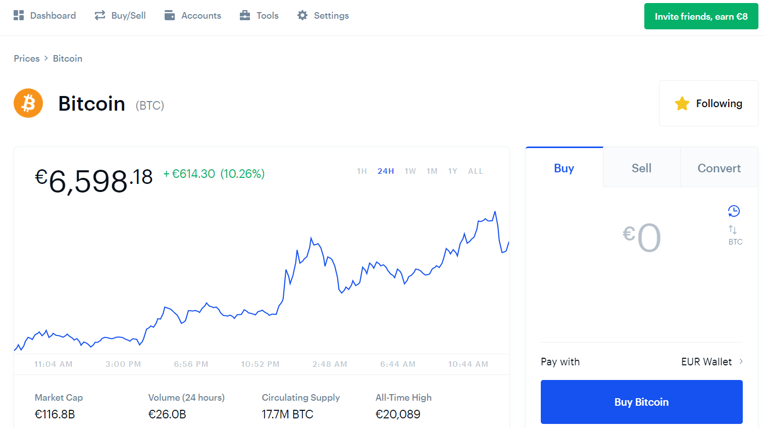 how much can you buy bitcoin coinbase